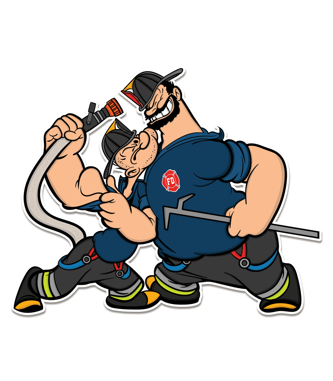 Firefighter popeye vs brutus decal clipart background
