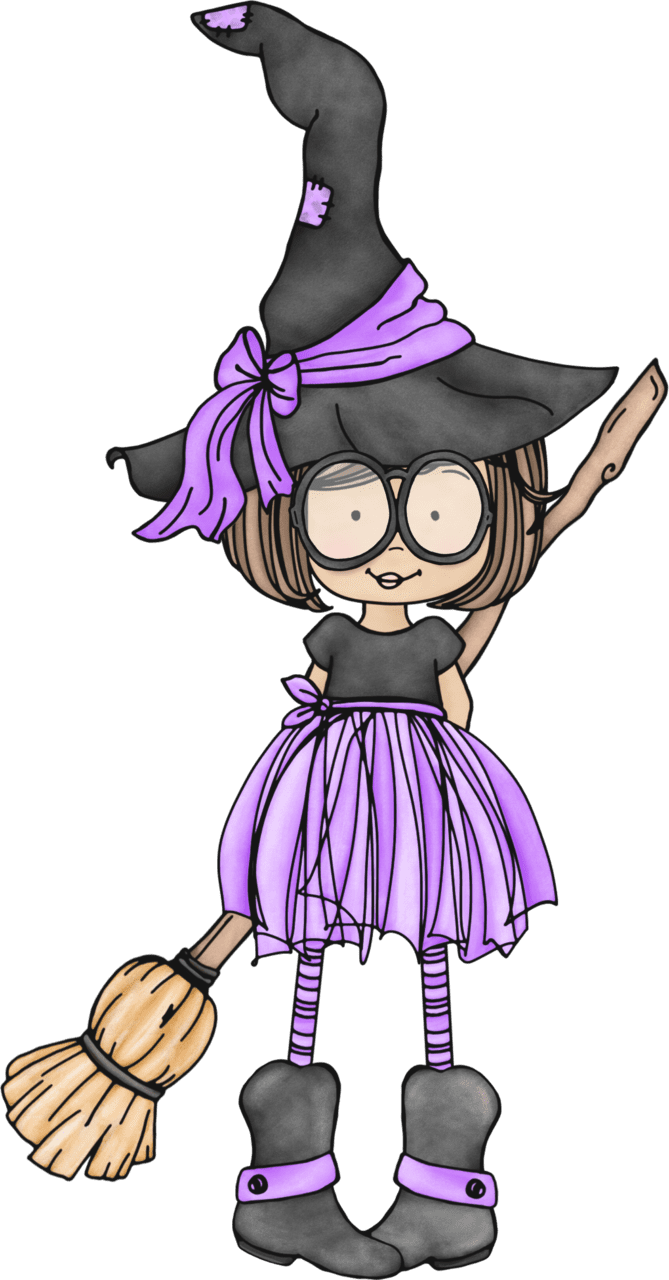 Witch pin page clipart image