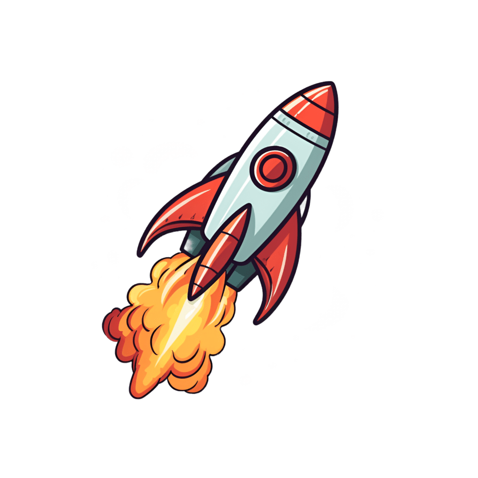 Cartoon style rocket clipart free