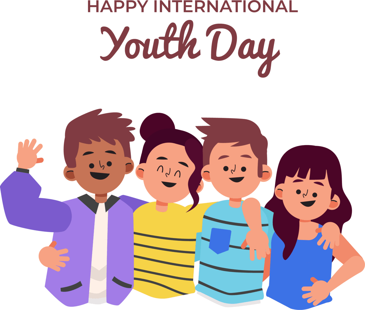 Happy youth day clipart vector