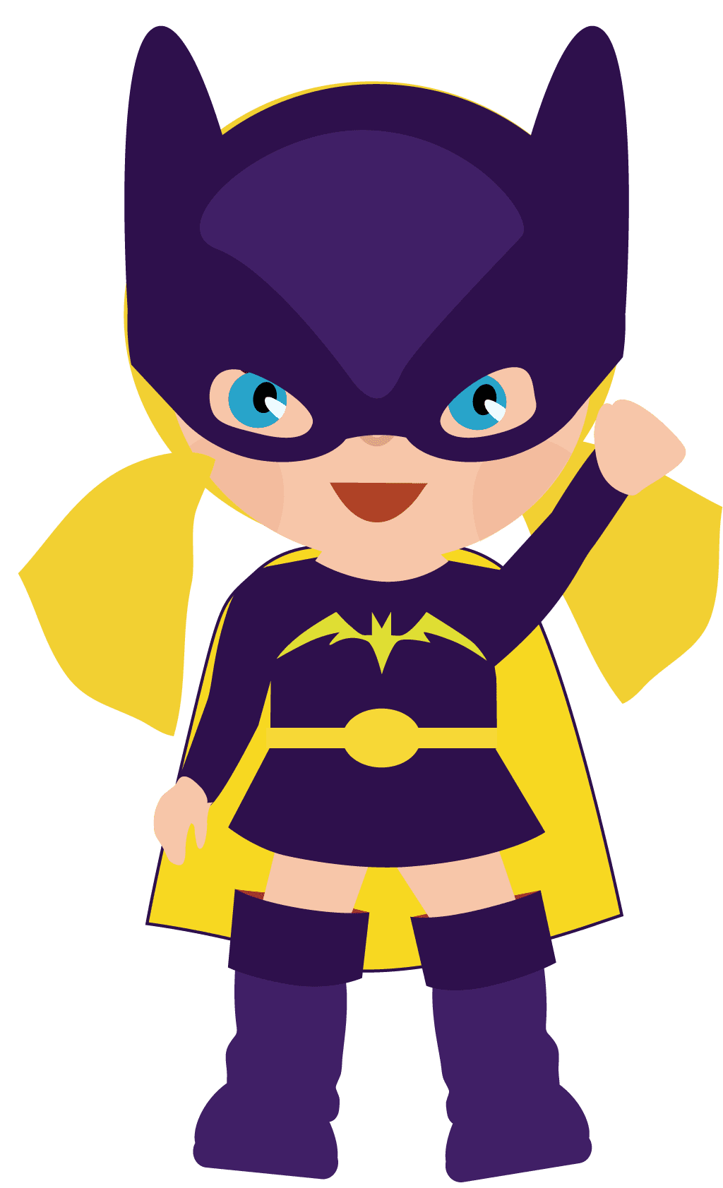 Clipart girl superhero baby kids vector