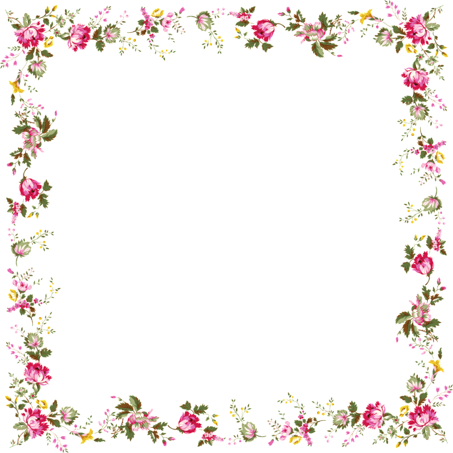 Flower border vintage frame clipart design paper transparent