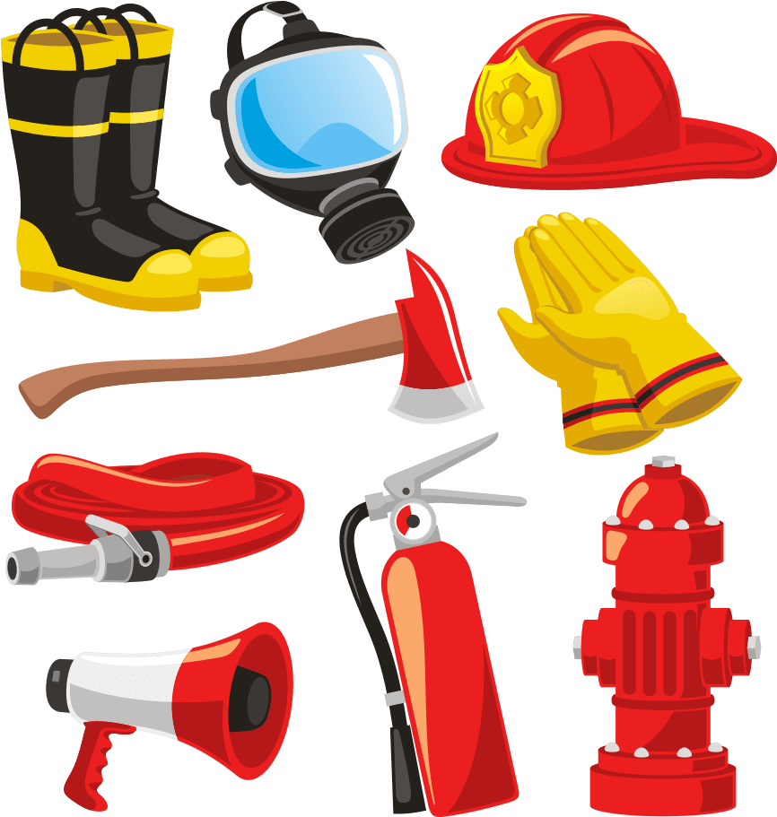 Fire truck firefighters helmet bunker gear engine clipart firefighter clip art