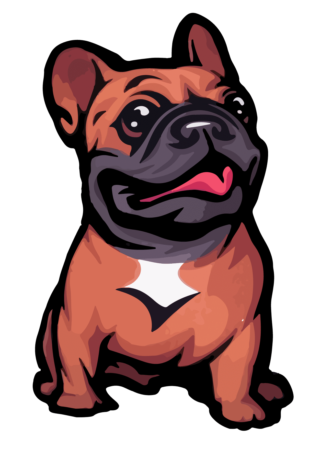 Bulldog familia clipart image