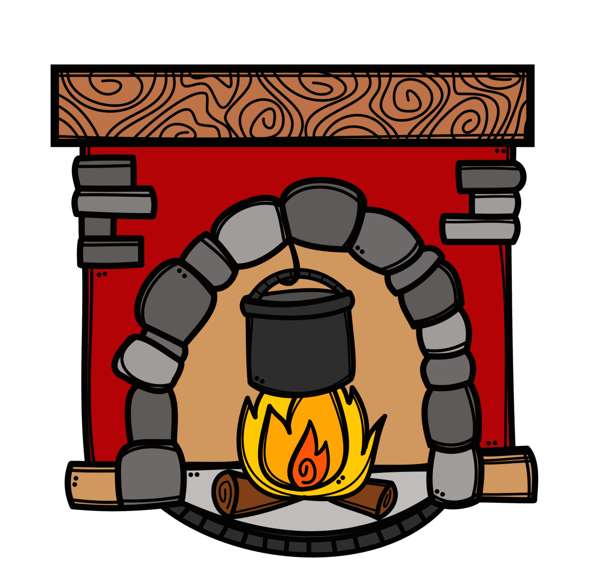 Campfire pin page clipart background