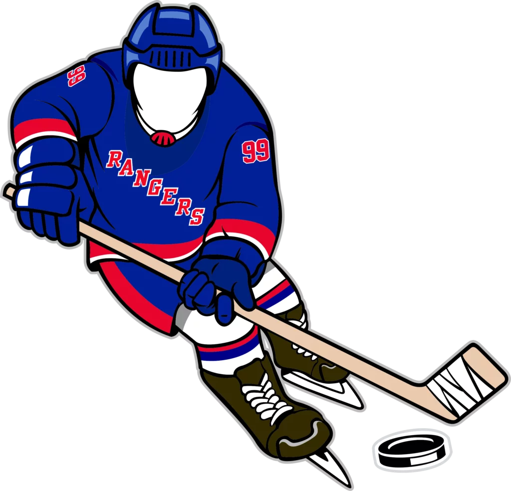 Nhl new york rangers vector clipart ice hockey kit dxf instant for silhouette clipping