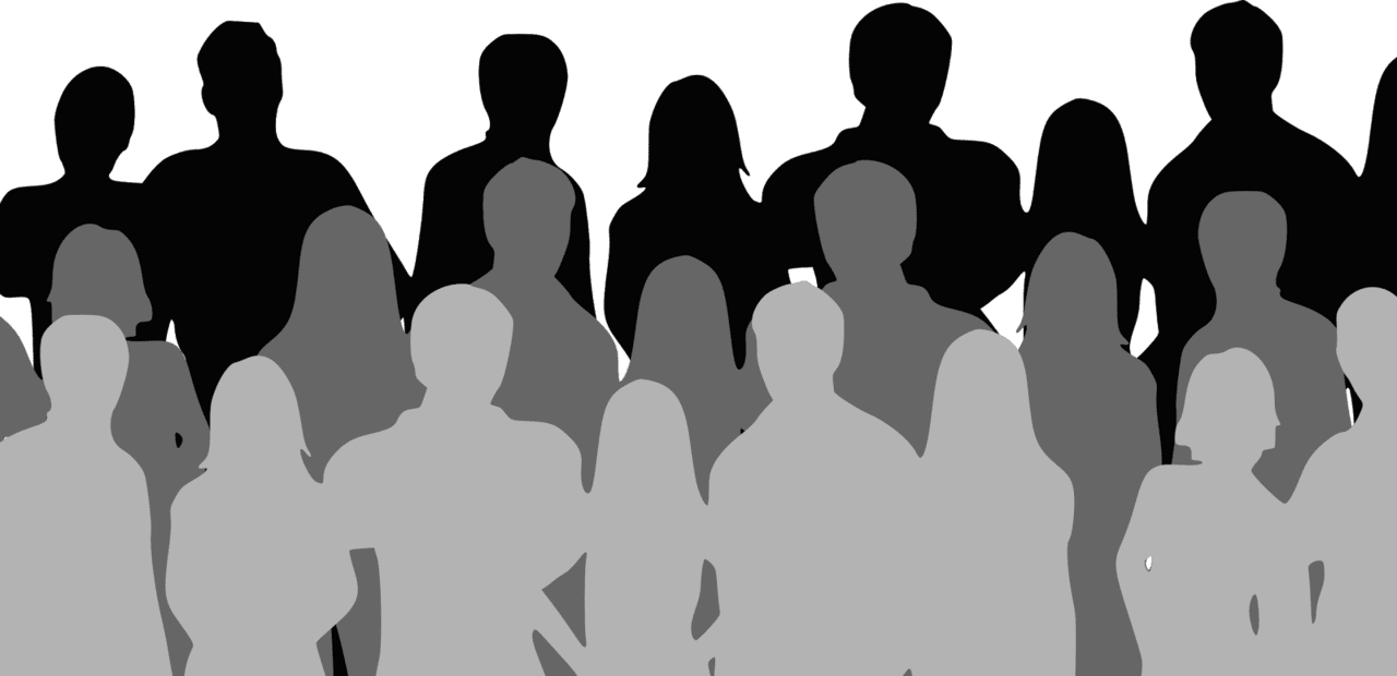 People social media audience crowd silhouette clipart image