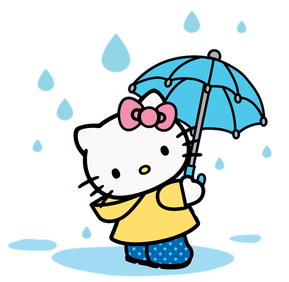 Rain marcos de hello kitty clipart photo