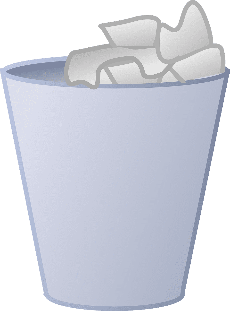 Trash can garbage vector graphic clipart