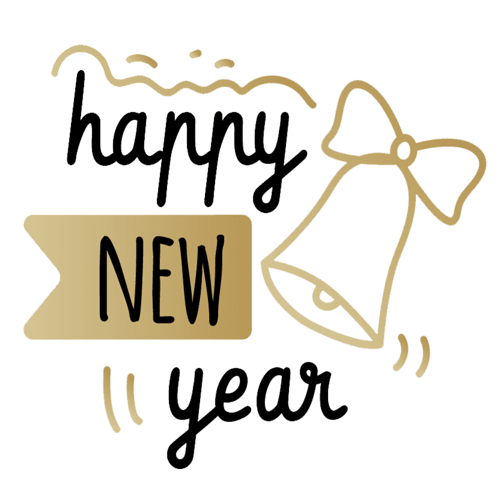 Cute happy new year clipart vector