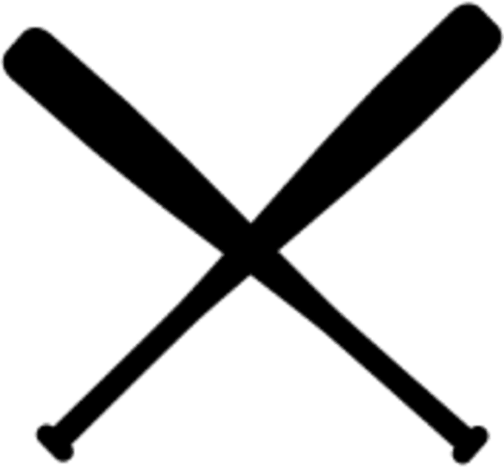 Baseball bat clipart crossed image with no background