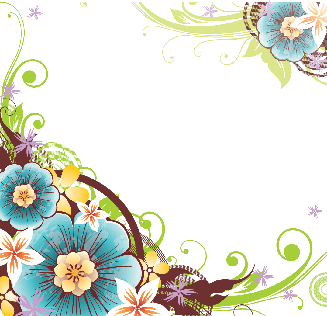 Flower border pin page clipart image