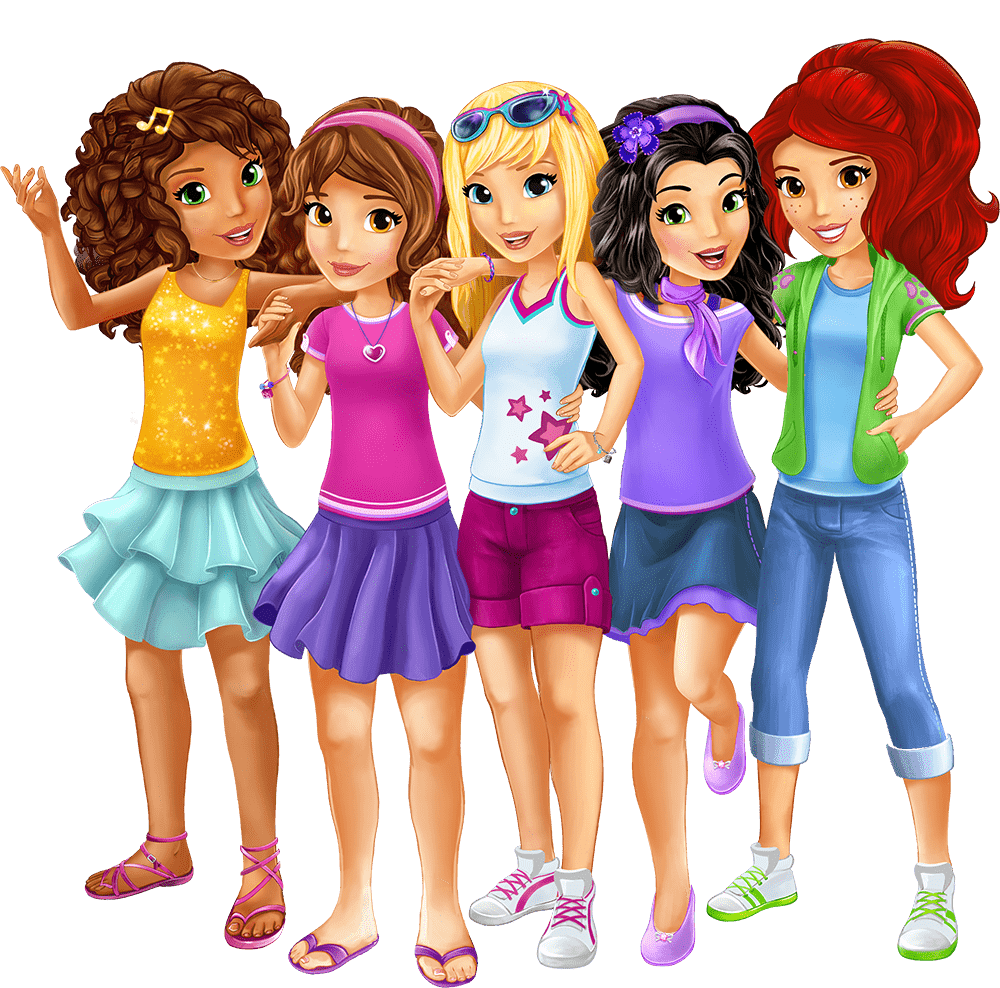 Friendship lego friends main characters stic clipart vector