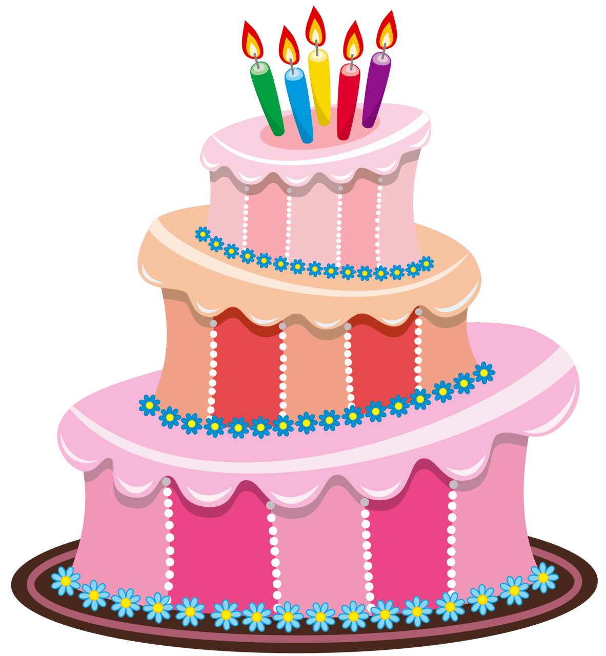 Candle pink birthday cake clipart clip art