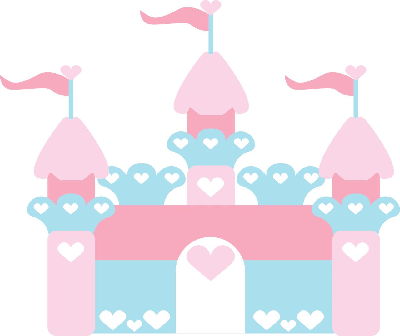 Castle pin page clipart image 2