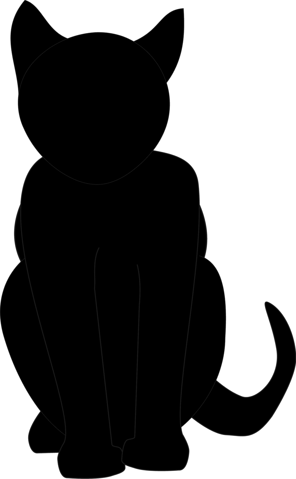 Black cat pin page clipart clip art