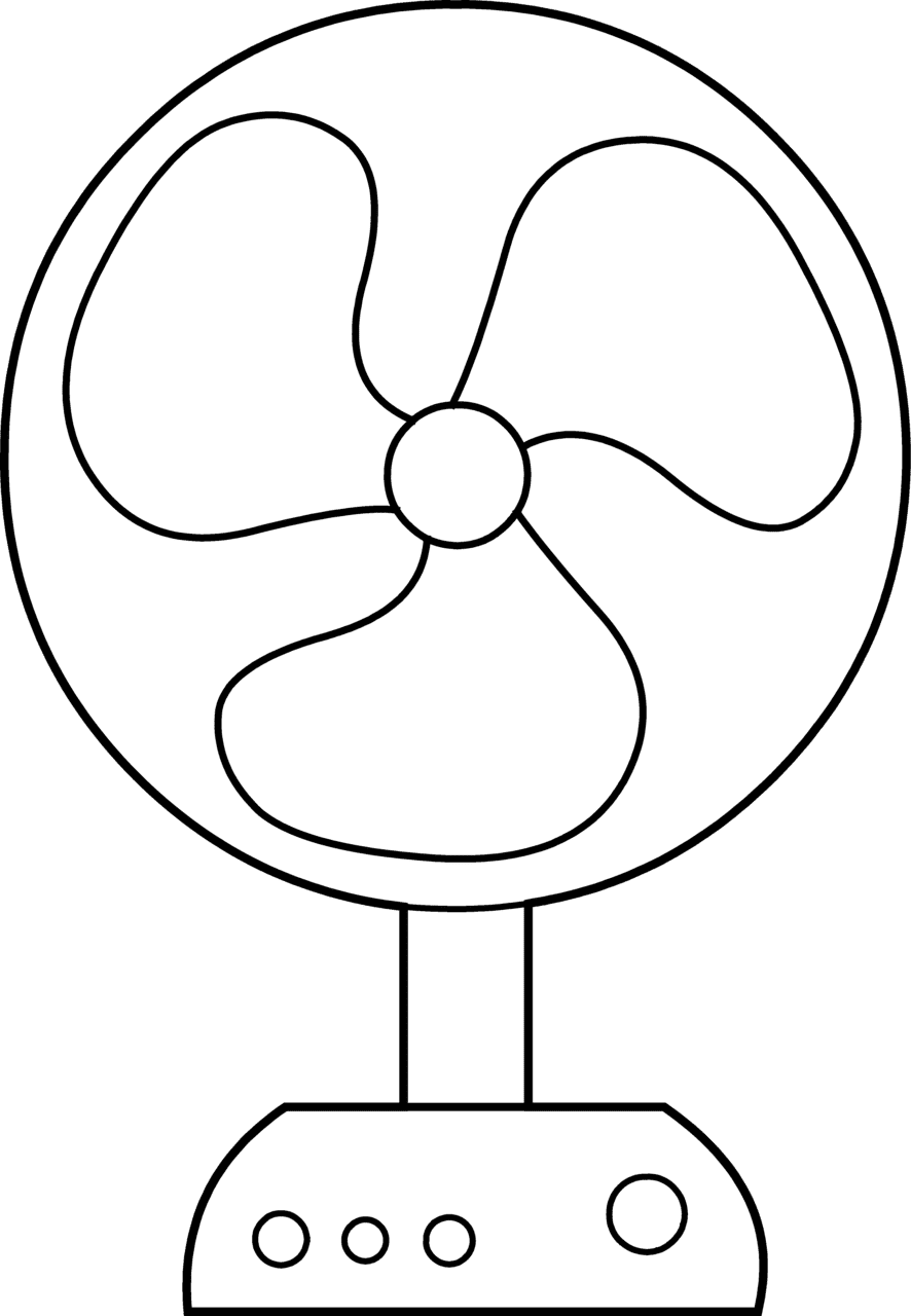 Fan clipart black and white sketch coloring page logo