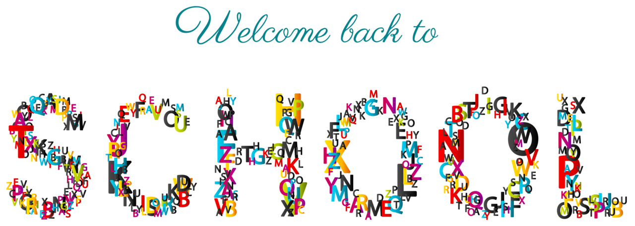 Welcome back to school pictures black clipart