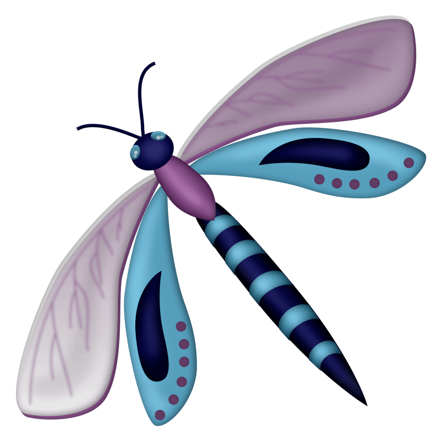 Dragonfly pin page clipart transparent