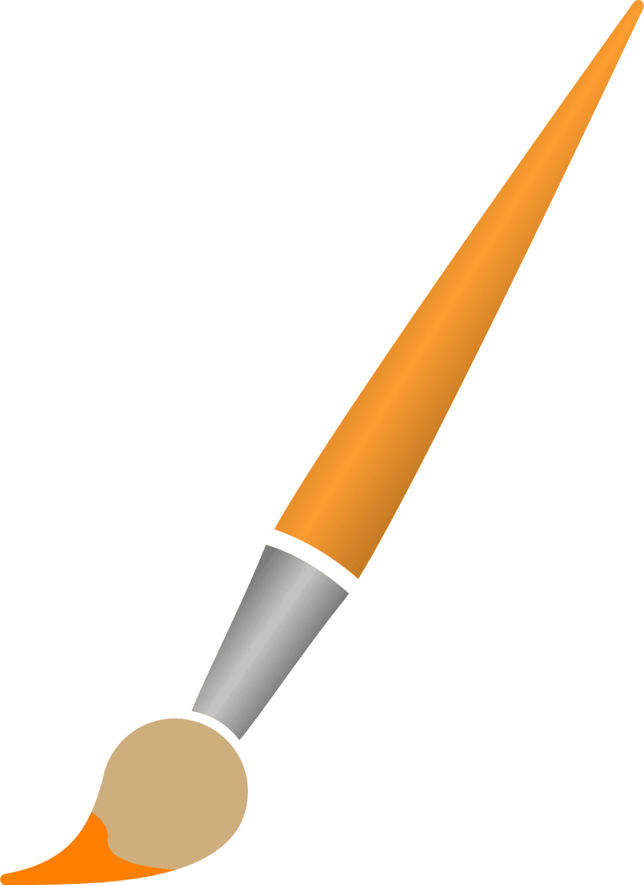 Paintbrush paint brush with orange dye clipart photo