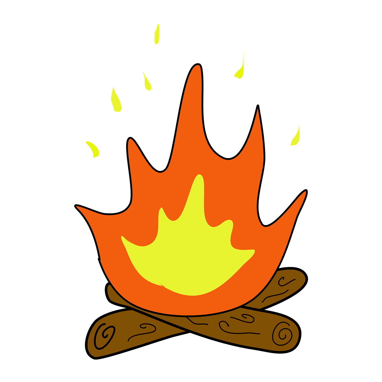 Campfire flame camping image clipart