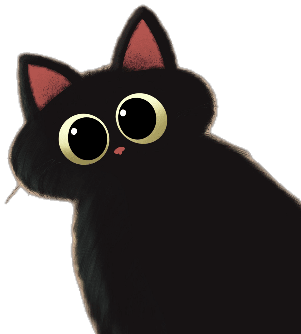 Black cat kitten cute digital clipart vector