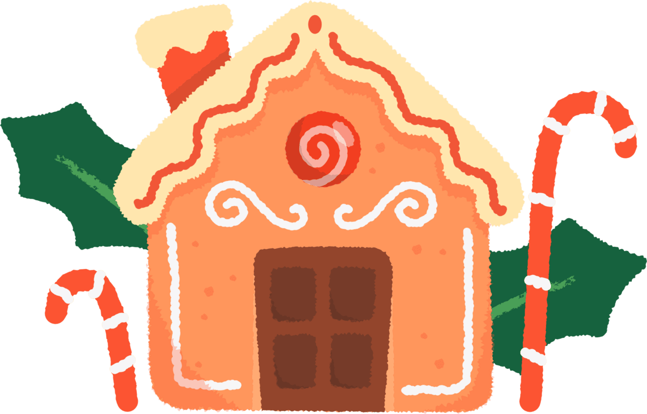 Gingerbread house christmas treat candy for clipart logo