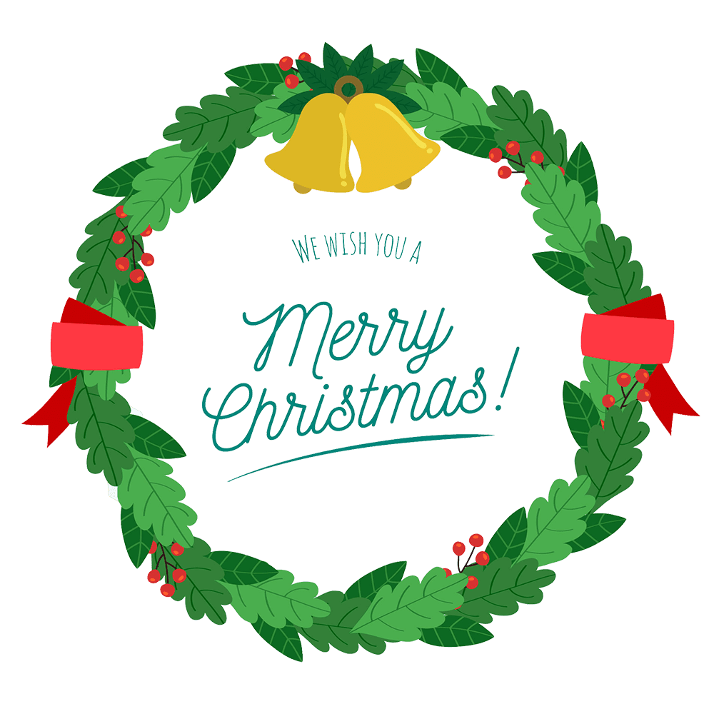 Cute christmas wreath clipart for your holiday decorations design photo