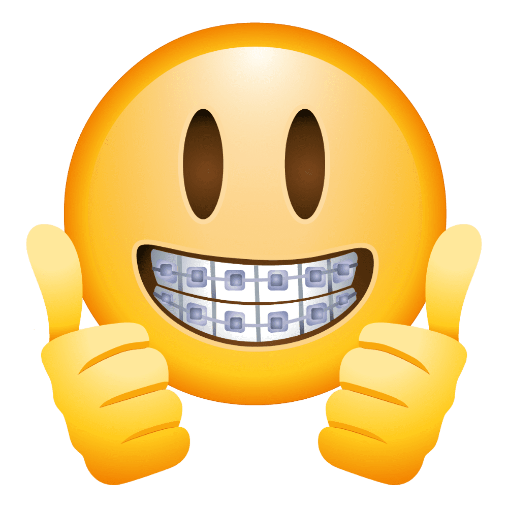 Teeth braces face emoji stic clipart transparent