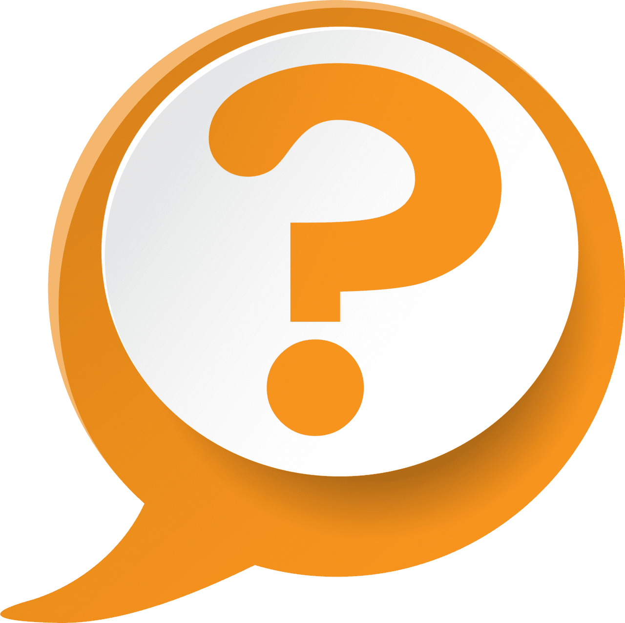 Question mark orange clipart large size image