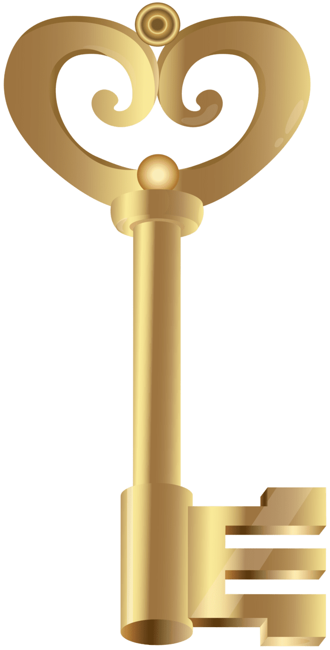 Gold key decoration clipart high quality images and