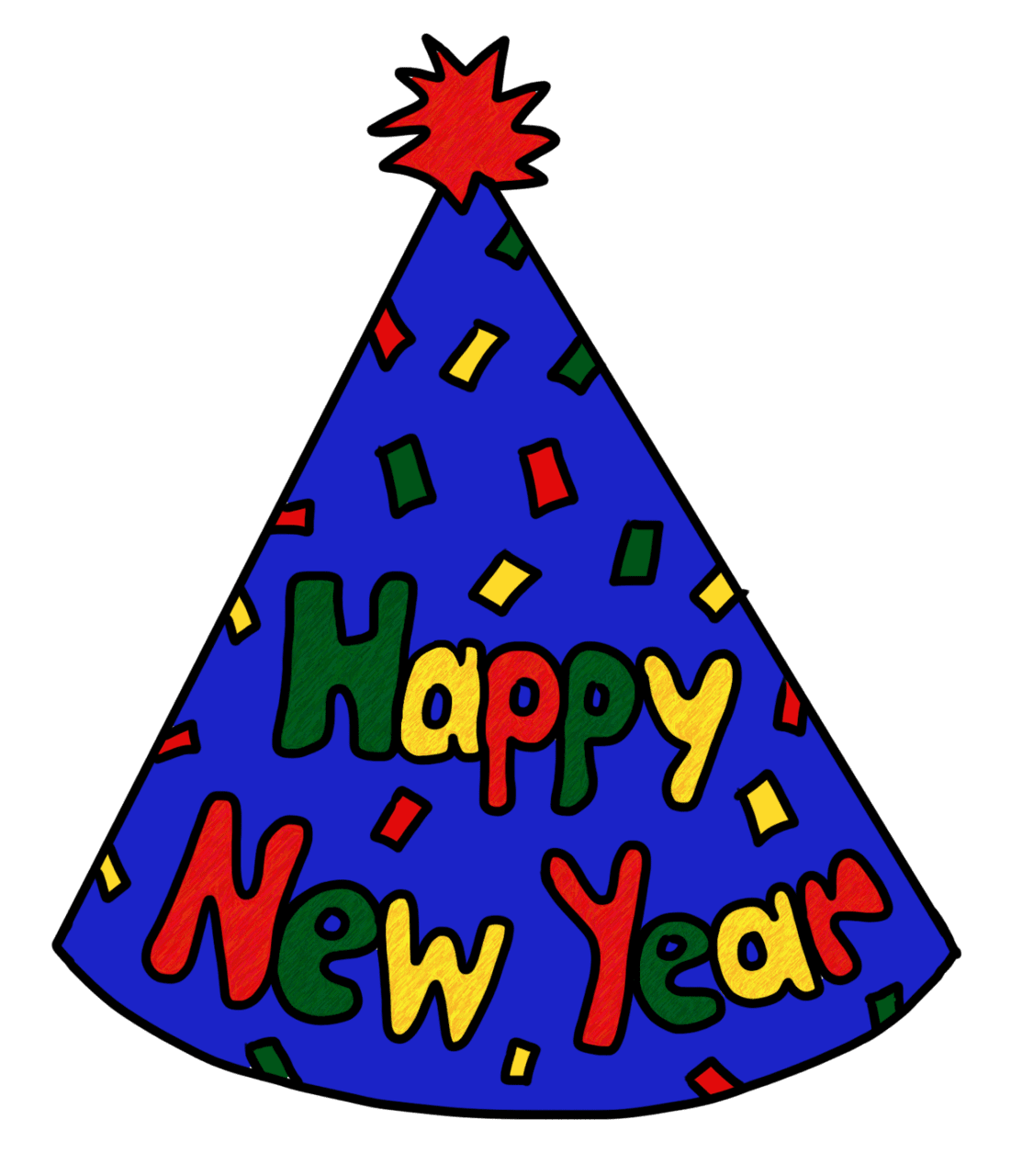 Happy new year party hat bie clipart transparent