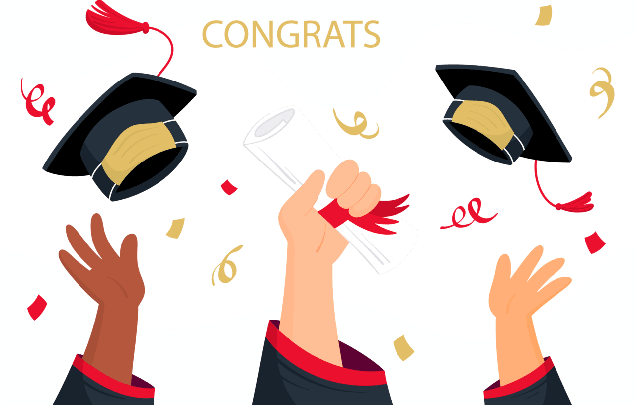 Congrats masters in psychology graduation vector clipart