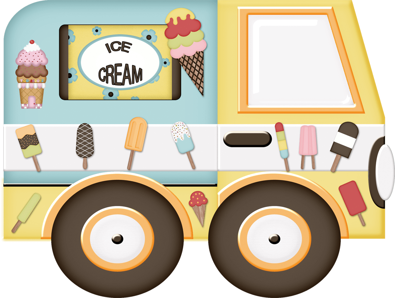 Truck ding ice cream clipart photo