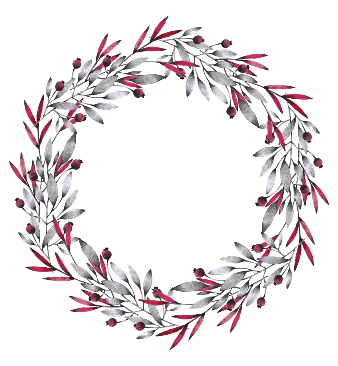 Christmas wreath pin page clipart picture 3