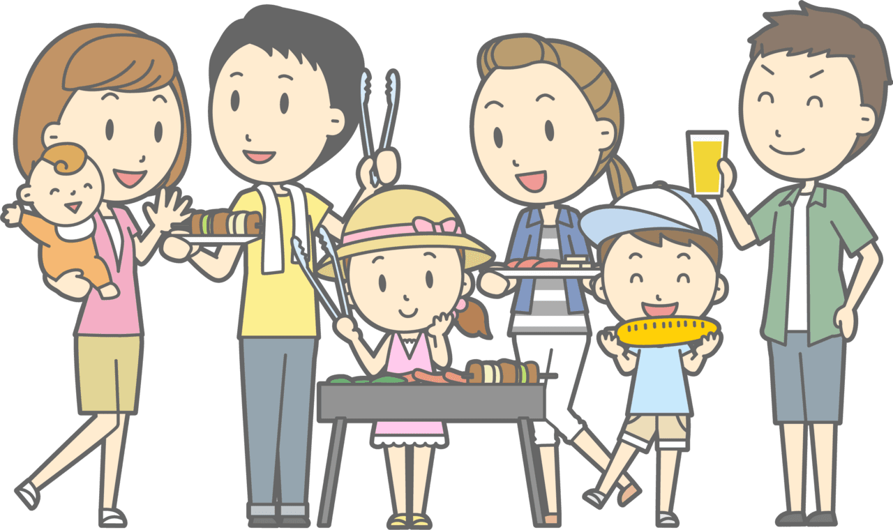 Bbq family barbecue vector clipart images