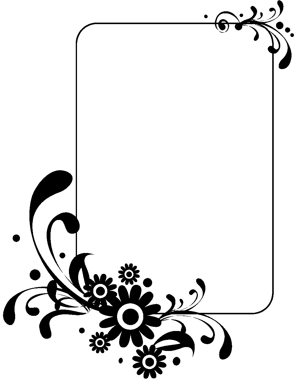 Flowers black and white pin page clipart logo