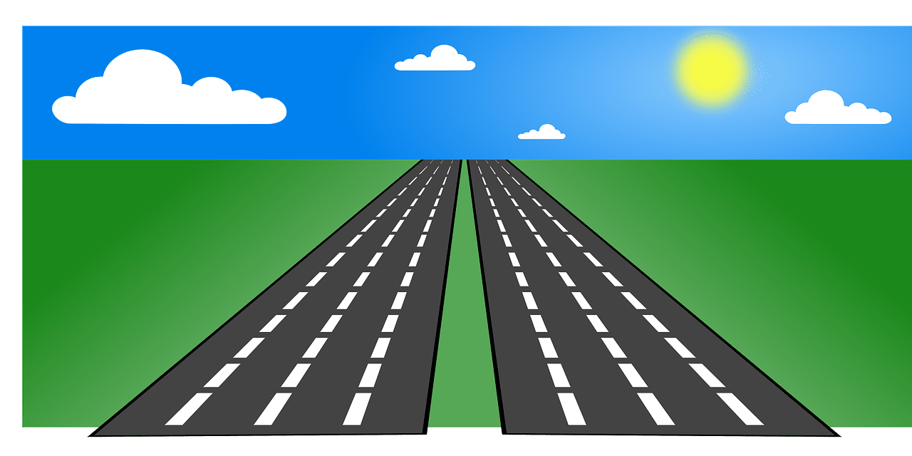 Road highway straight vector graphic clipart