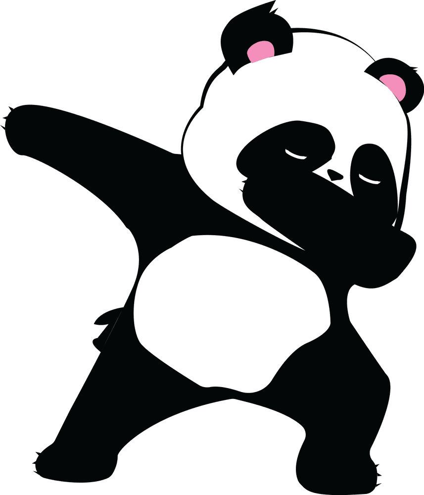 Dabbing panda dab funn clipart mini art print vector