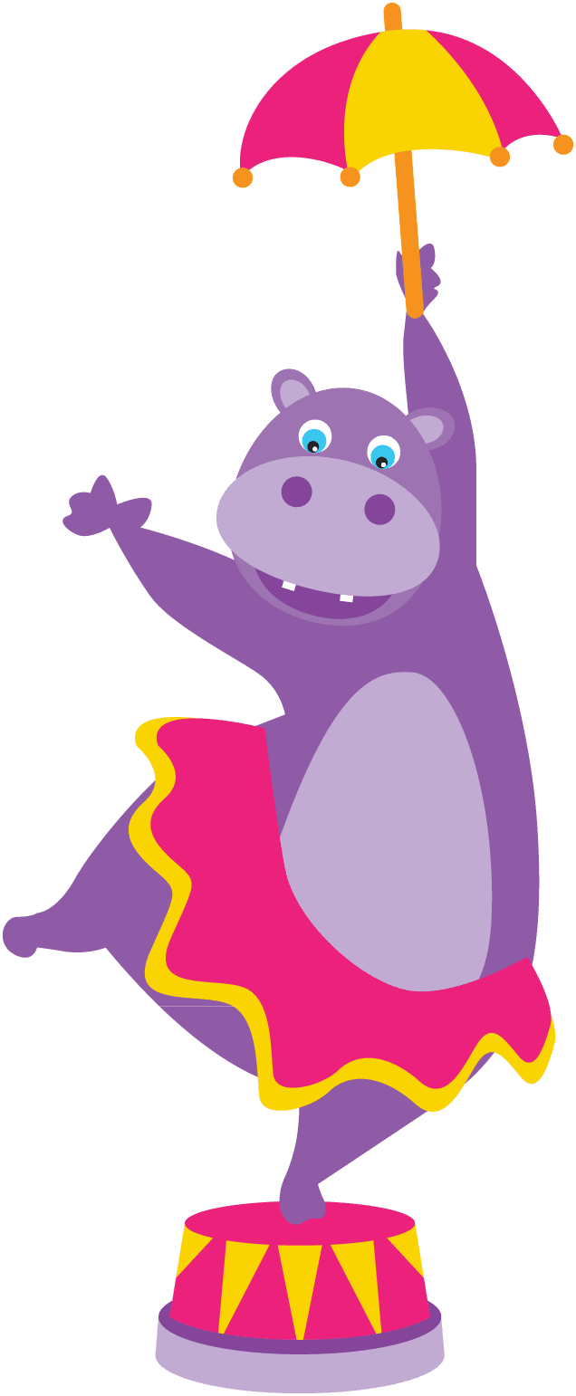 Hippo pin page clipart image 2