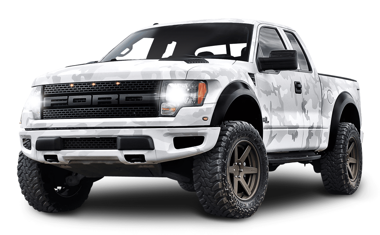 Truck white ford raptor suv car clipart vector