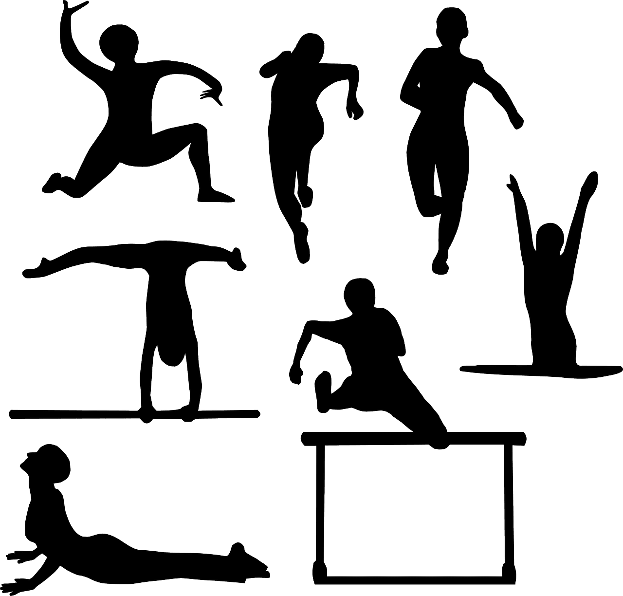 Gymnastics use cognitive tools to create positive experiences in physical and health education clipart image