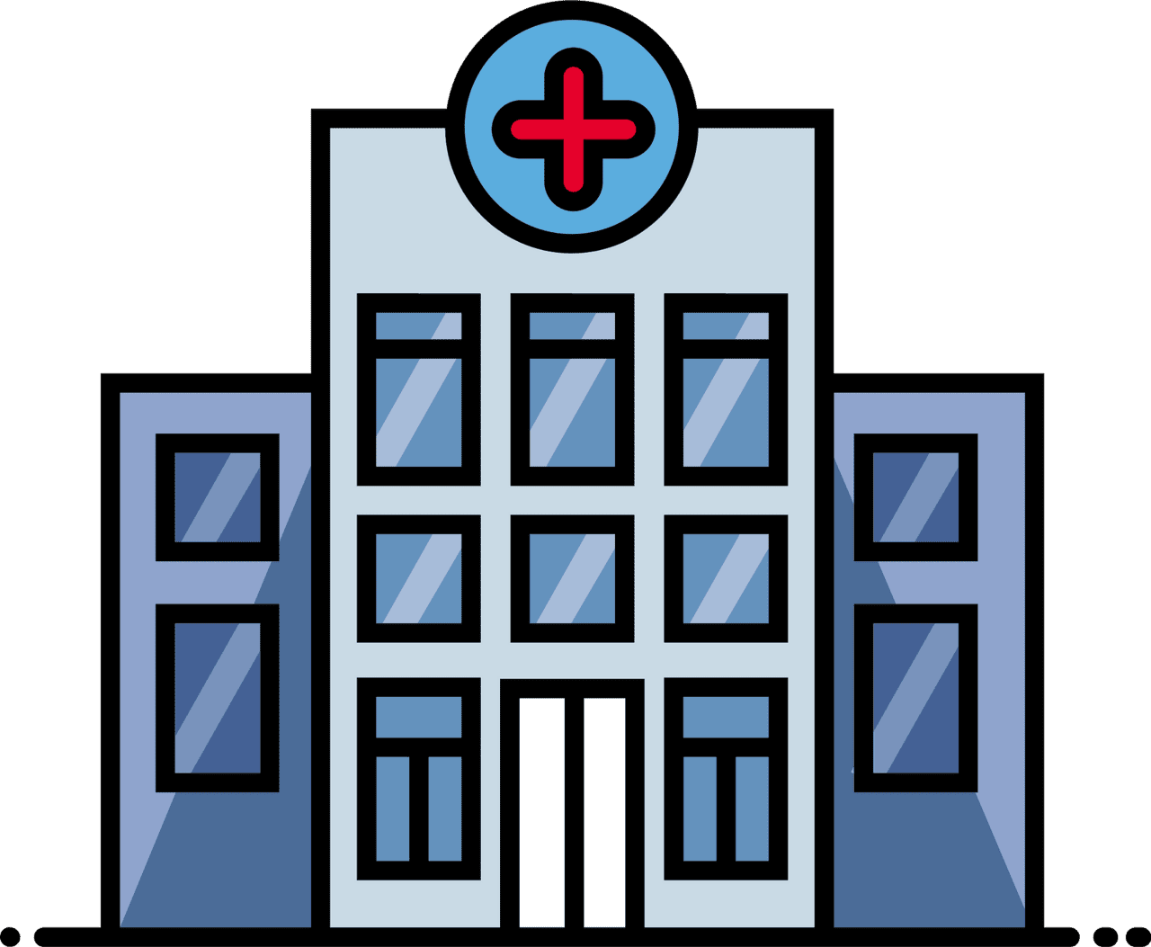 Hospital medical clinic building vector clipart