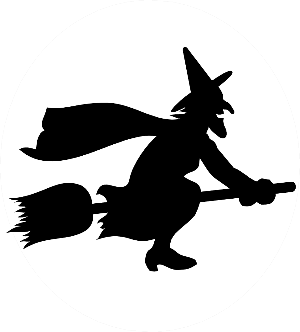 Witch photo of flying broomstick clipart