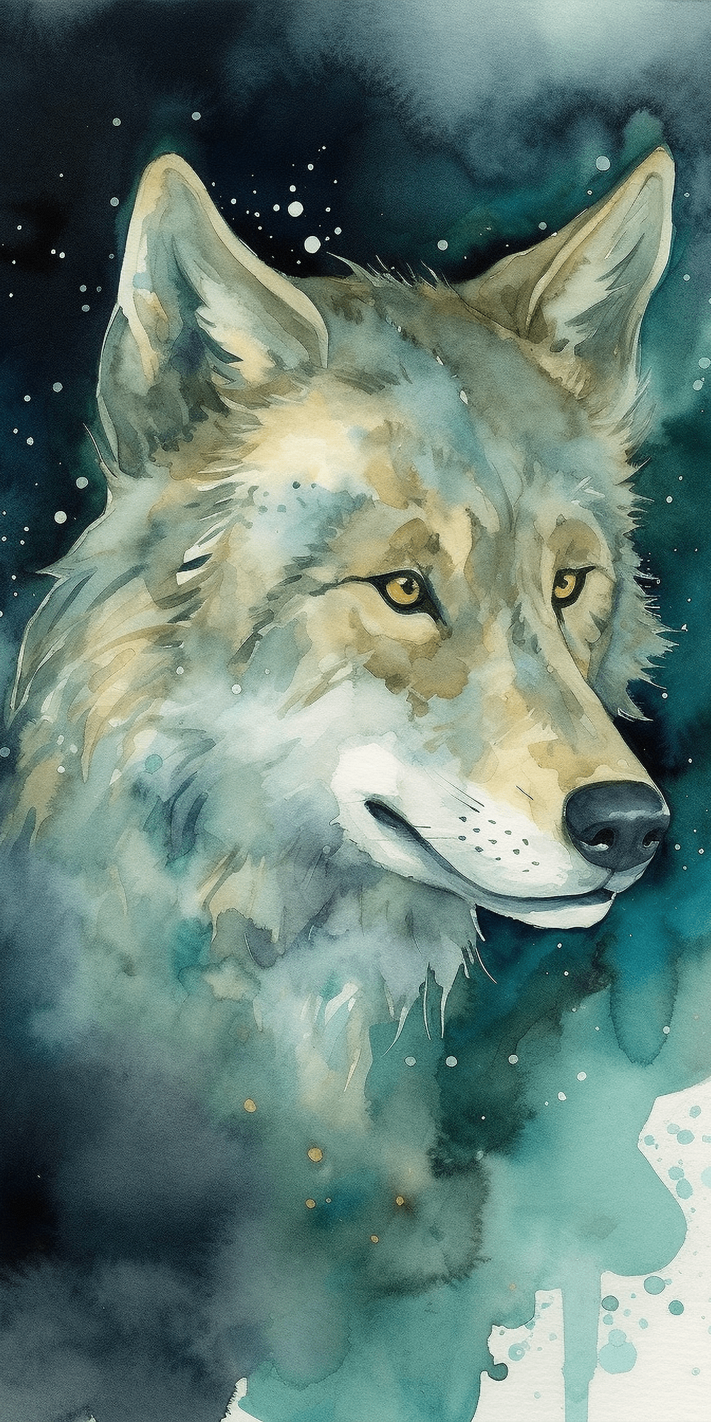 Stunning wolf watercolor paintings clipart photo