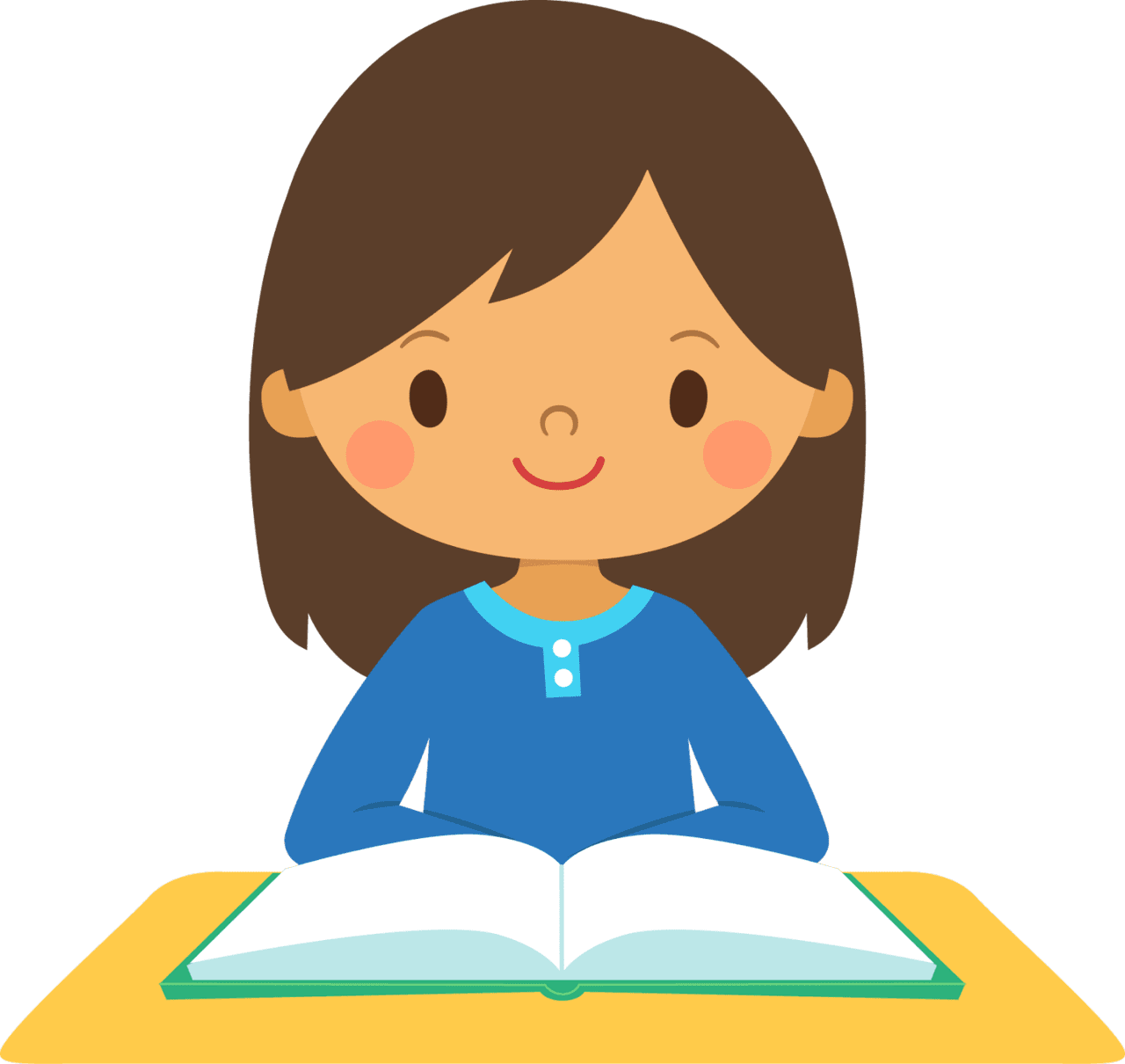 Open book beginning middle end for author visit clipart logo