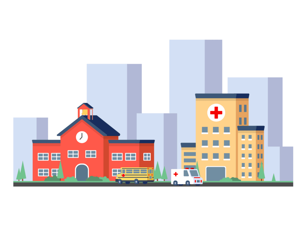 Hospital school by cindy wang clipart vector