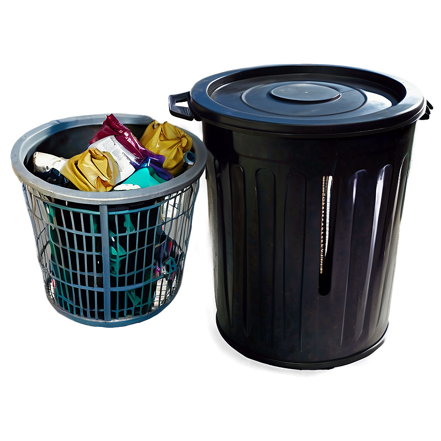 Trash can bin overload clipart background