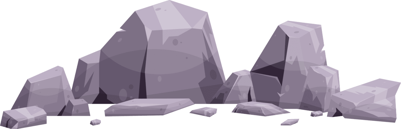 Cartoon mountain rock clipart transparent