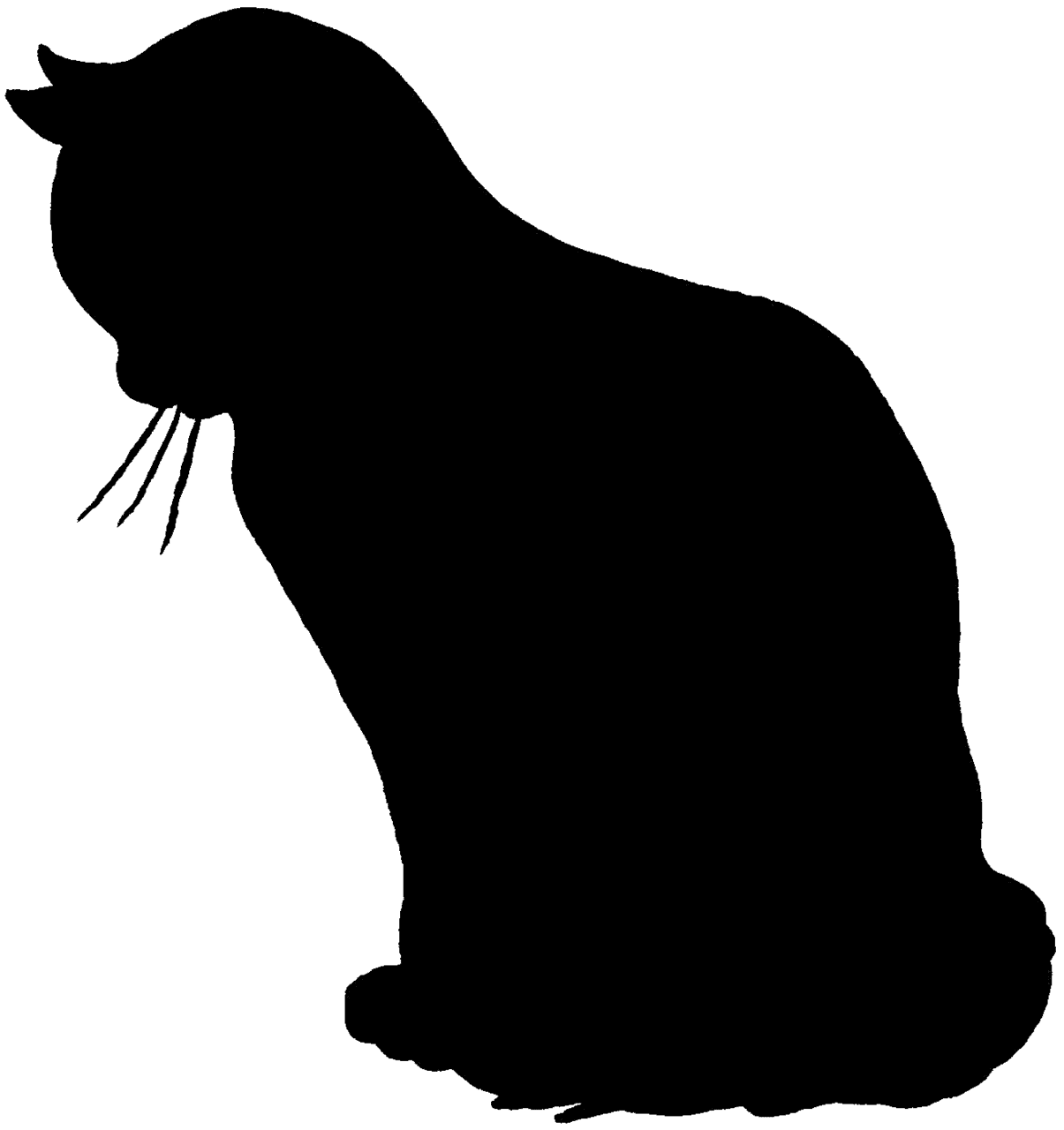 Black cat silhouette clipart image